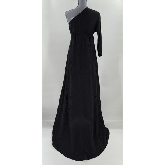 TUCKER Graceful Elegance Black One-Shoulder Long Sleeve Maxi Dress SIZE SMALL - Picture 8 of 14